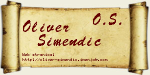Oliver Simendić vizit kartica